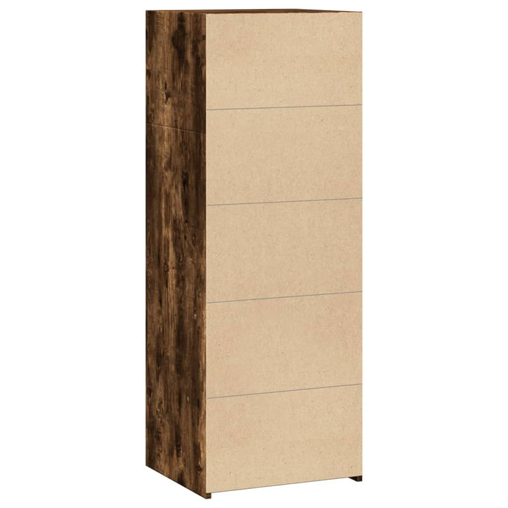 reol 45x41x124 cm konstrueret træ røget egetræsfarve