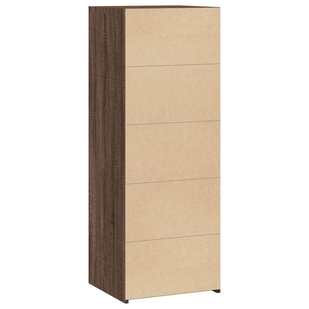 reol 45x41x124 cm konstrueret træ brun egetræsfarve