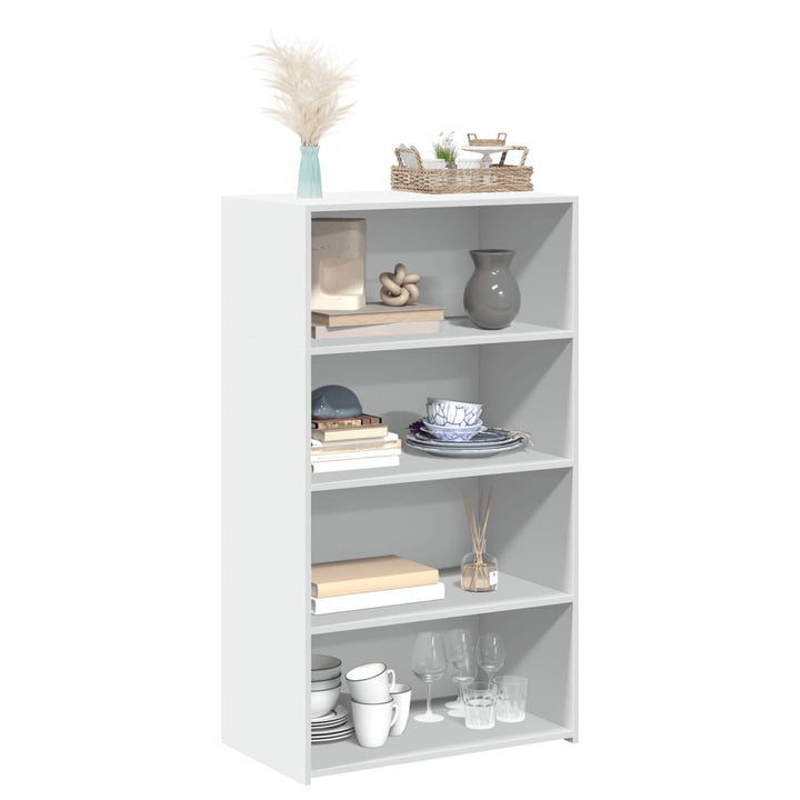 reol 70x41x124 cm konstrueret træ hvid