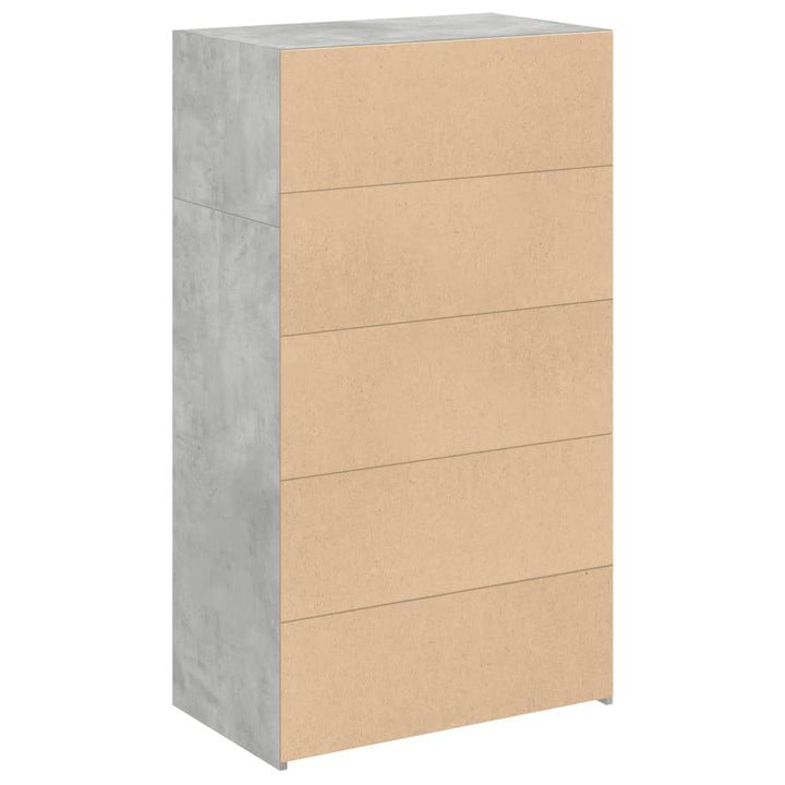 reol 70x41x124 cm konstrueret træ betongrå