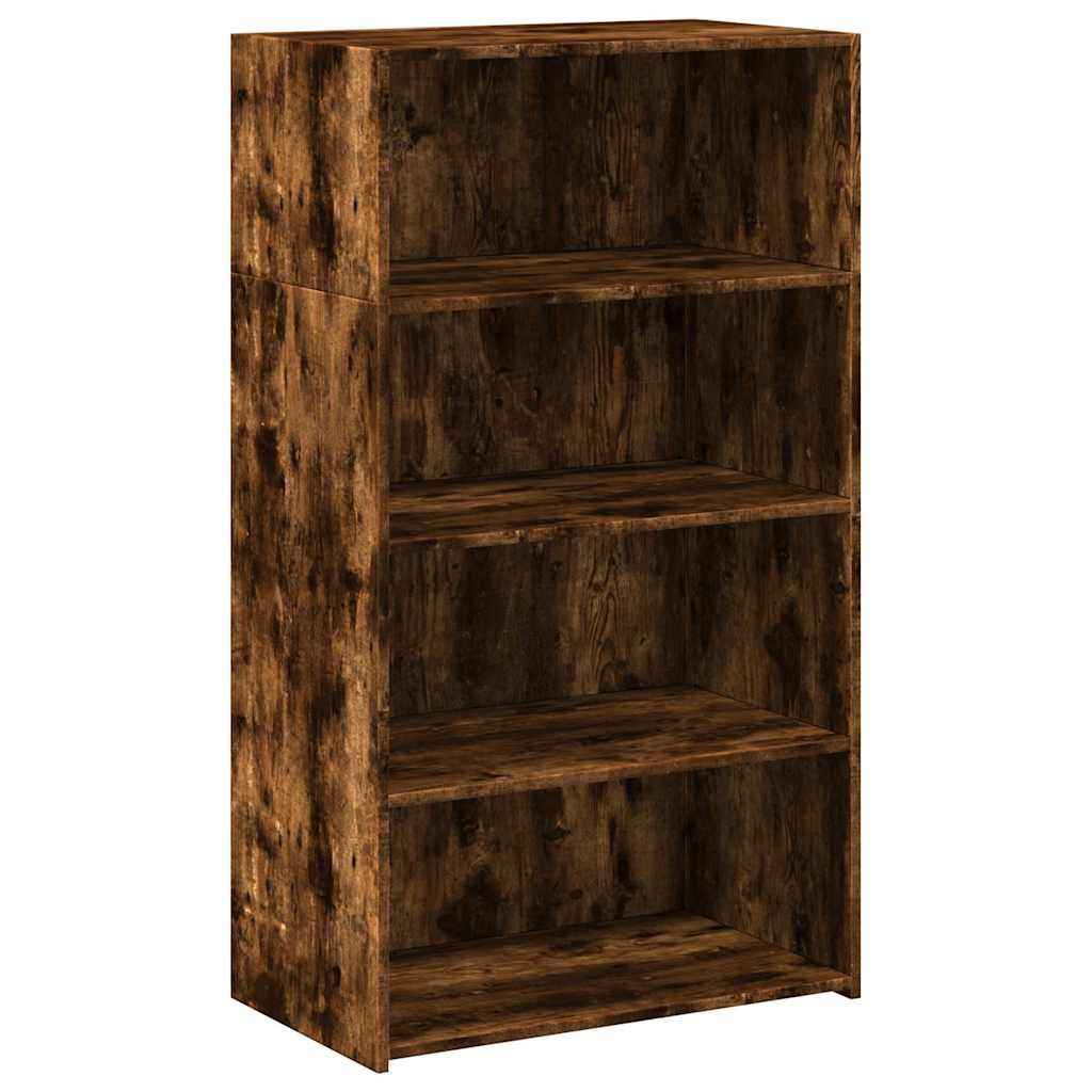 reol 70x41x124 cm konstrueret træ røget egetræsfarve