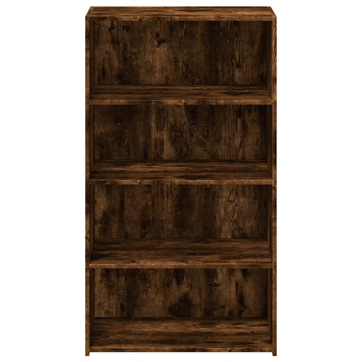 reol 70x41x124 cm konstrueret træ røget egetræsfarve
