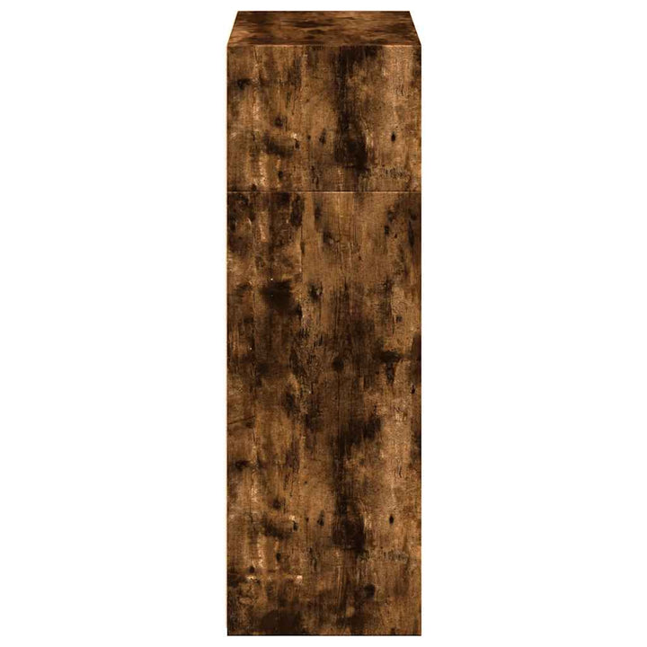 reol 70x41x124 cm konstrueret træ røget egetræsfarve