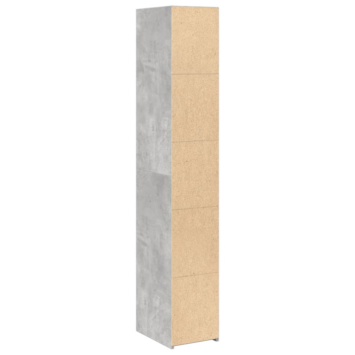 reol 30x41x185 cm konstrueret træ betongrå