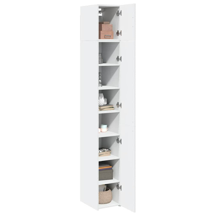 skab 30x42,5x225 cm smalt konstrueret træ hvid