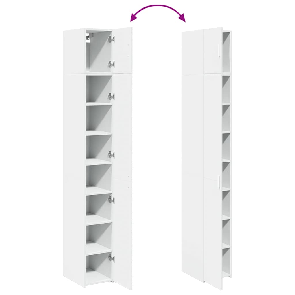 skab 30x42,5x225 cm smalt konstrueret træ hvid