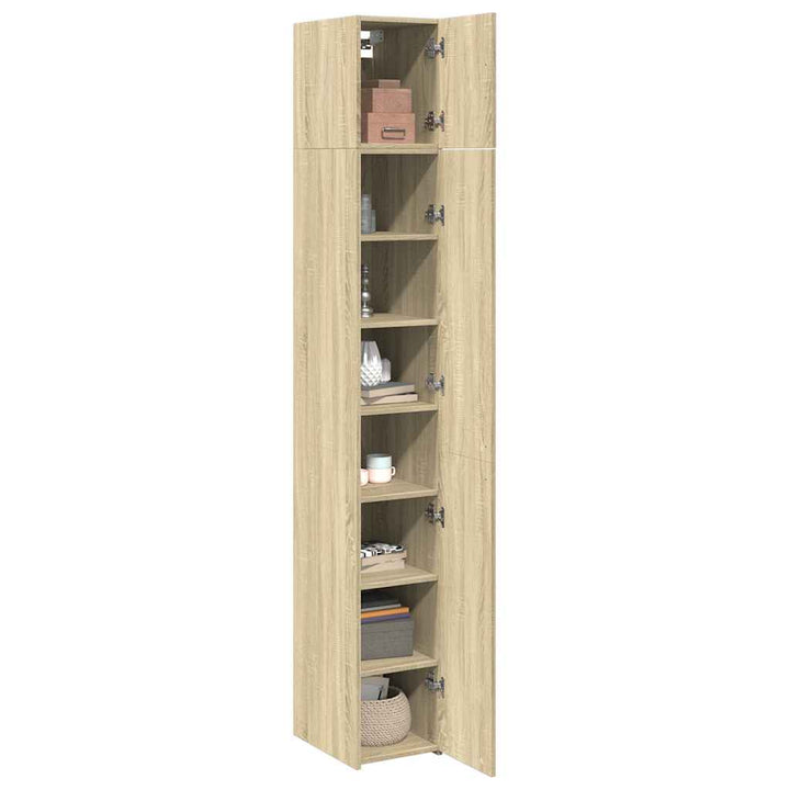 skab 30x42,5x225 cm smalt konstrueret træ sonoma-eg