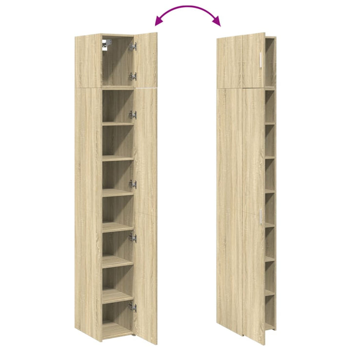 skab 30x42,5x225 cm smalt konstrueret træ sonoma-eg
