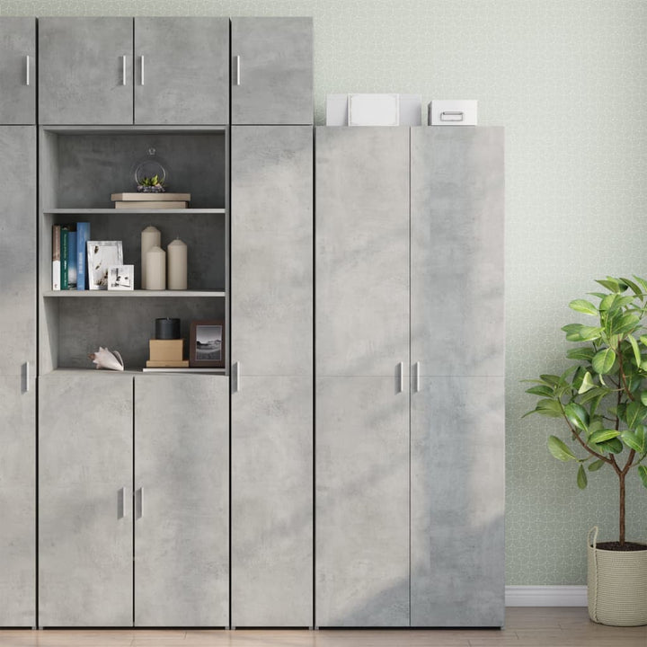 skab 30x42,5x225 cm smalt konstrueret træ betongrå
