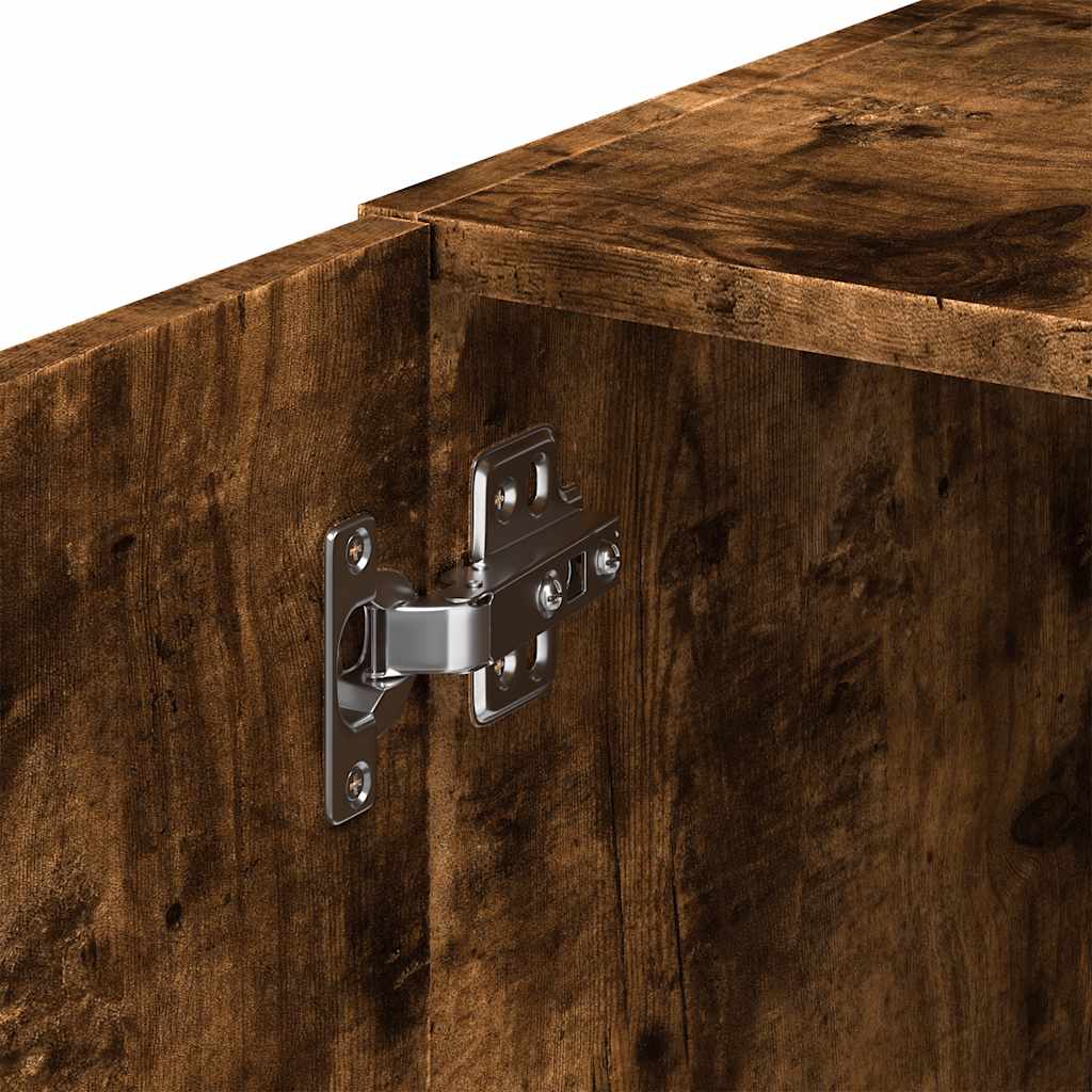 skab 30x42,5x225 cm smalt konstrueret træ røget egetræsfarve