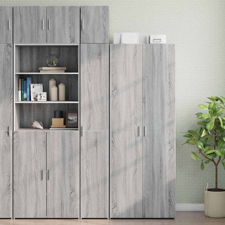 skab 30x42,5x225 cm smalt konstrueret træ grå sonoma-eg