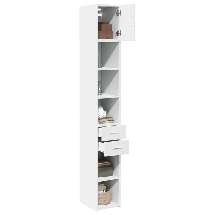 kontorreol 30x42,5x225 cm konstrueret træ hvid