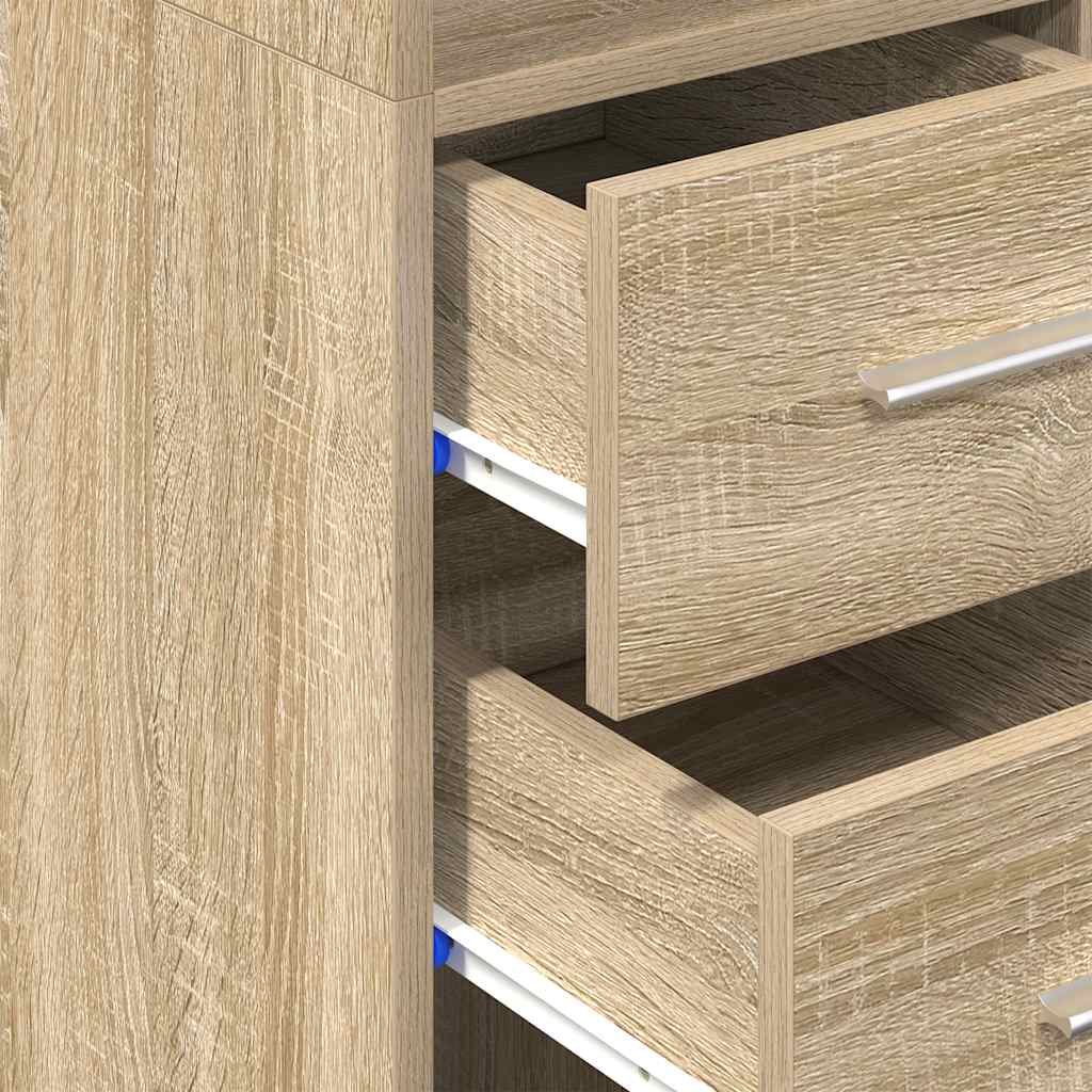 skab 30x42,5x225 cm smalt konstrueret træ sonoma-eg