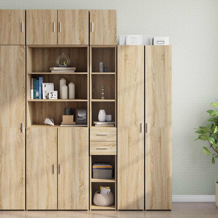 skab 30x42,5x225 cm smalt konstrueret træ sonoma-eg