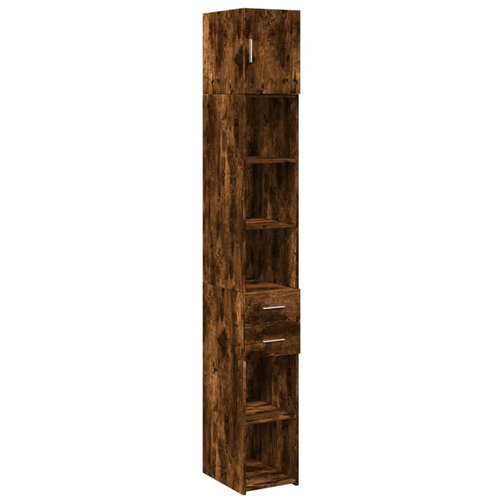 skab 30x42,5x225 cm smalt konstrueret træ røget egetræsfarve