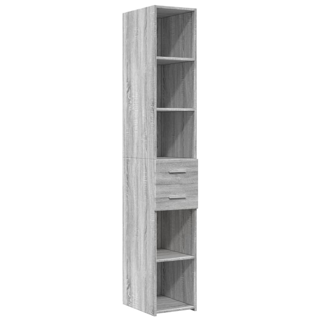 skab 30x42,5x225 cm smalt konstrueret træ grå sonoma-eg