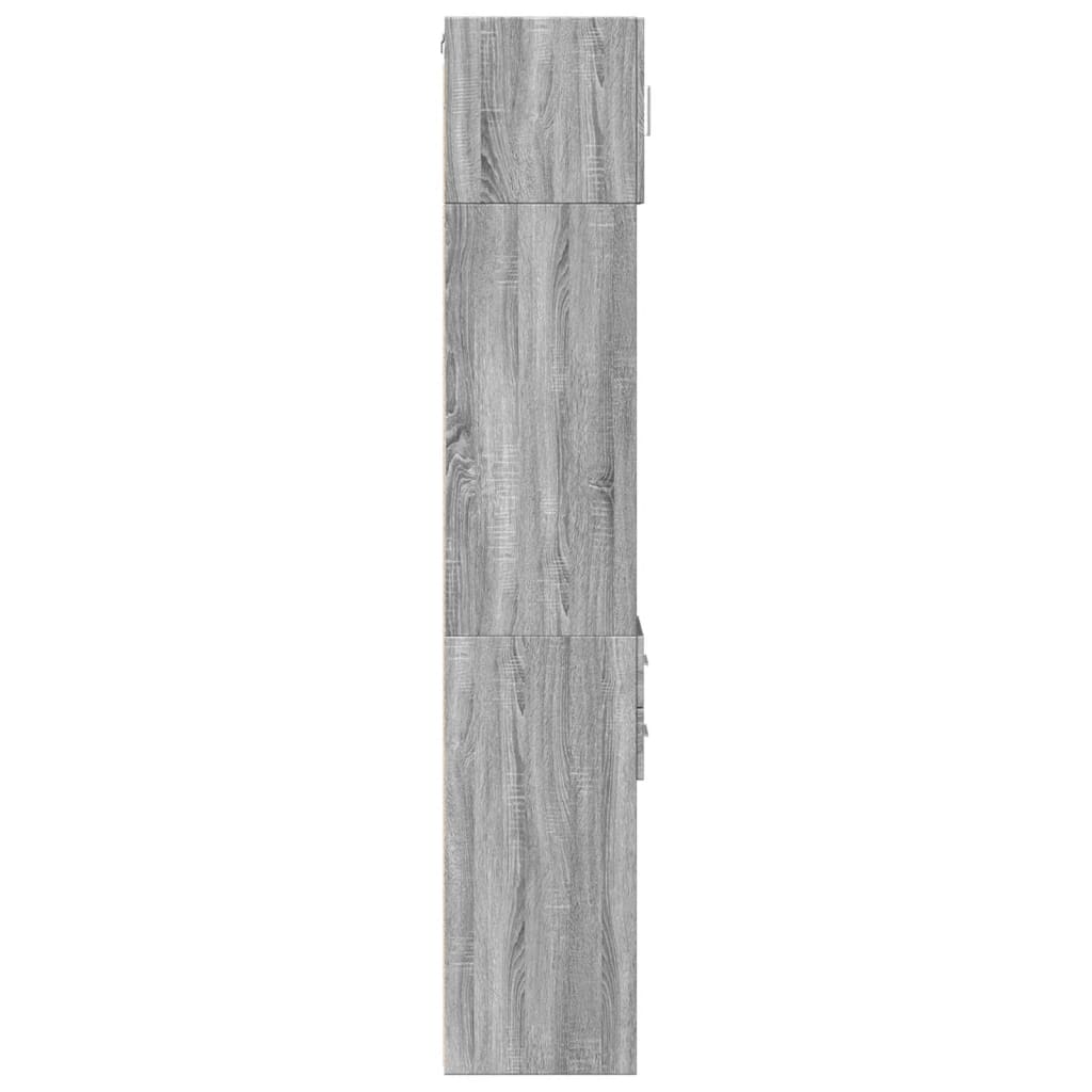 skab 30x42,5x225 cm smalt konstrueret træ grå sonoma-eg