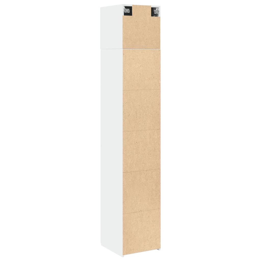 skab 40x42,5x225 cm smalt konstrueret træ hvid