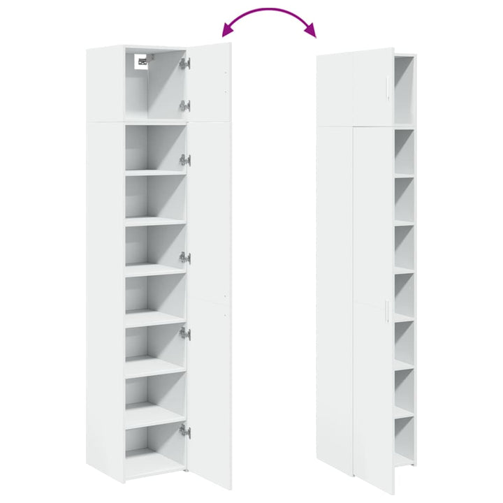 skab 40x42,5x225 cm smalt konstrueret træ hvid