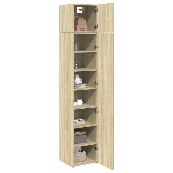 skab 40x42,5x225 cm smalt konstrueret træ sonoma-eg