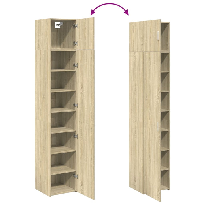 skab 40x42,5x225 cm smalt konstrueret træ sonoma-eg