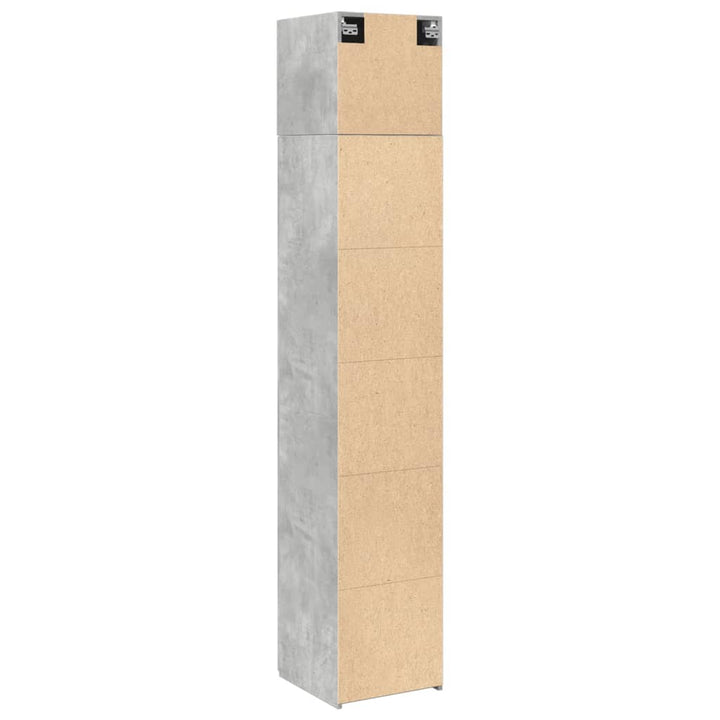 skab 40x42,5x225 cm smalt konstrueret træ betongrå