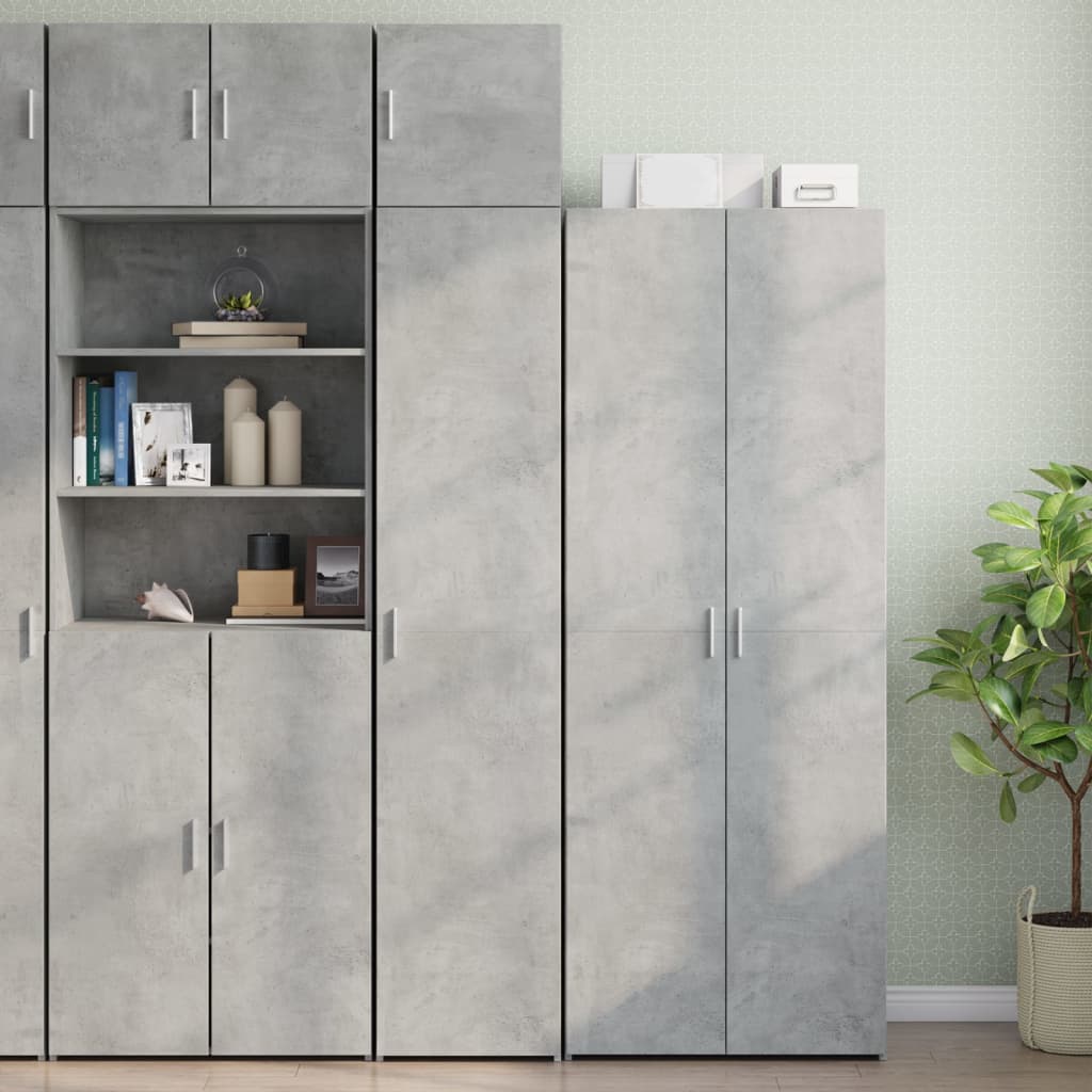 skab 40x42,5x225 cm smalt konstrueret træ betongrå