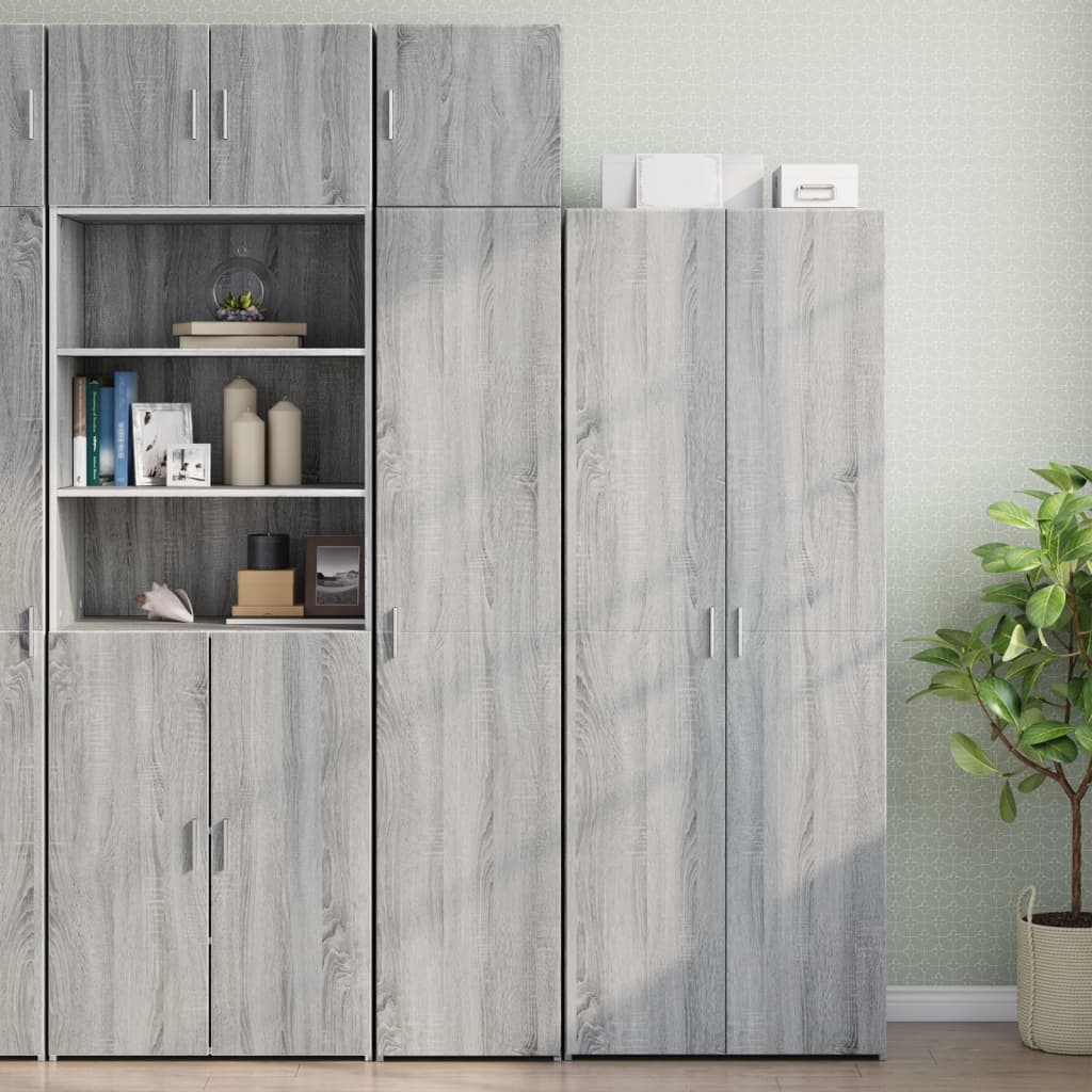 skab 40x42,5x225 cm smalt konstrueret træ grå sonoma-eg