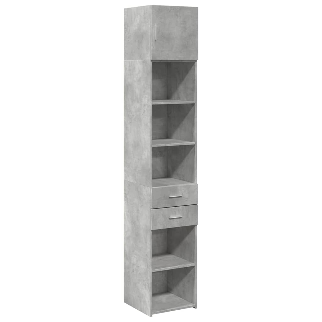 skab 40x42,5x225 cm smalt konstrueret træ betongrå