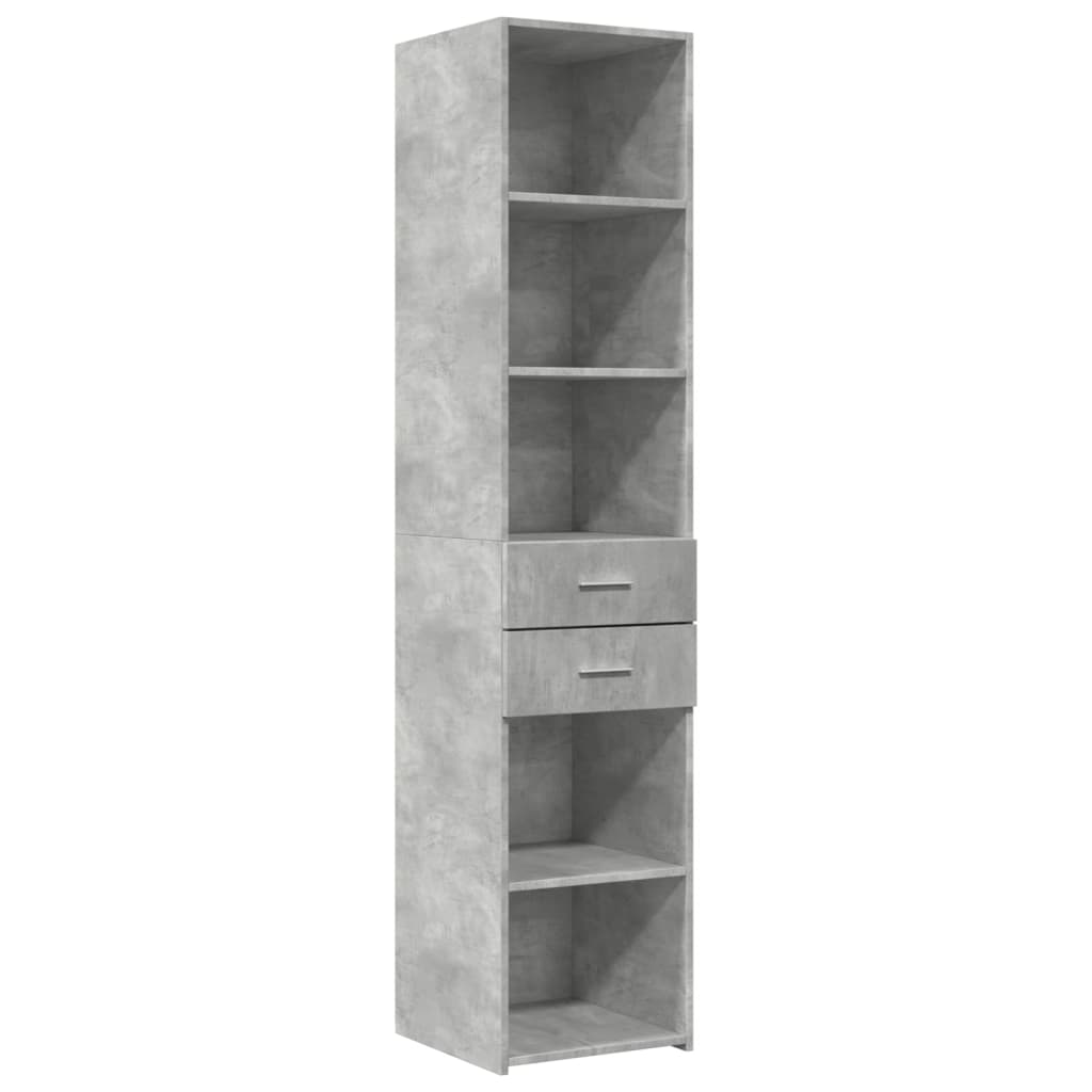 skab 40x42,5x225 cm smalt konstrueret træ betongrå