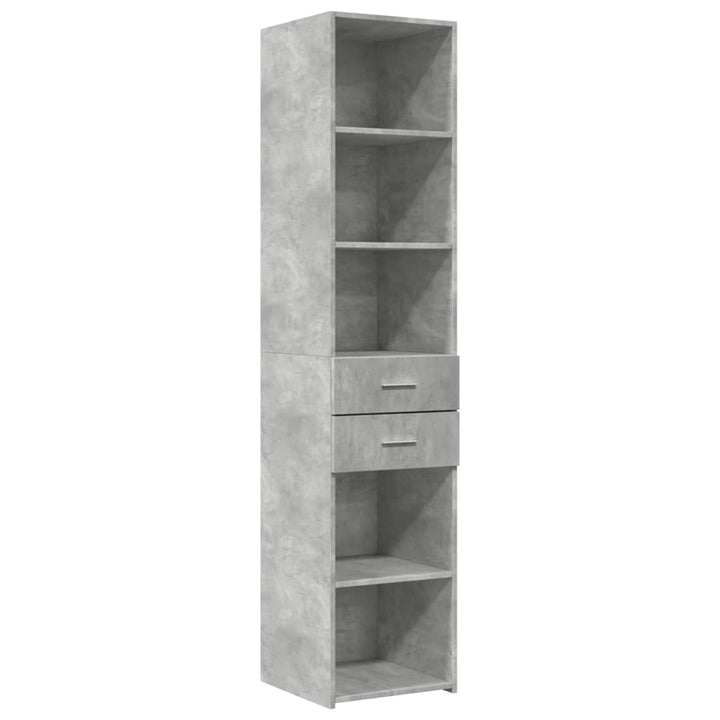 skab 40x42,5x225 cm smalt konstrueret træ betongrå