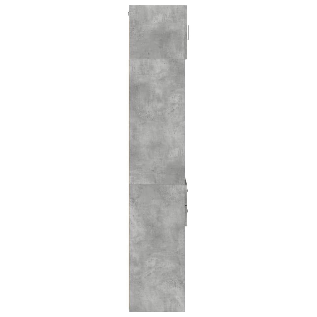 skab 40x42,5x225 cm smalt konstrueret træ betongrå