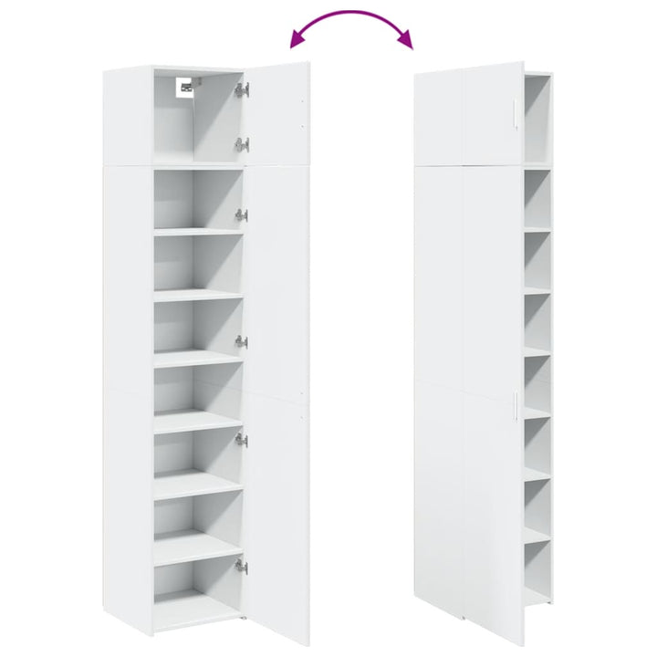 skab 45x42,5x225 cm smalt konstrueret træ hvid