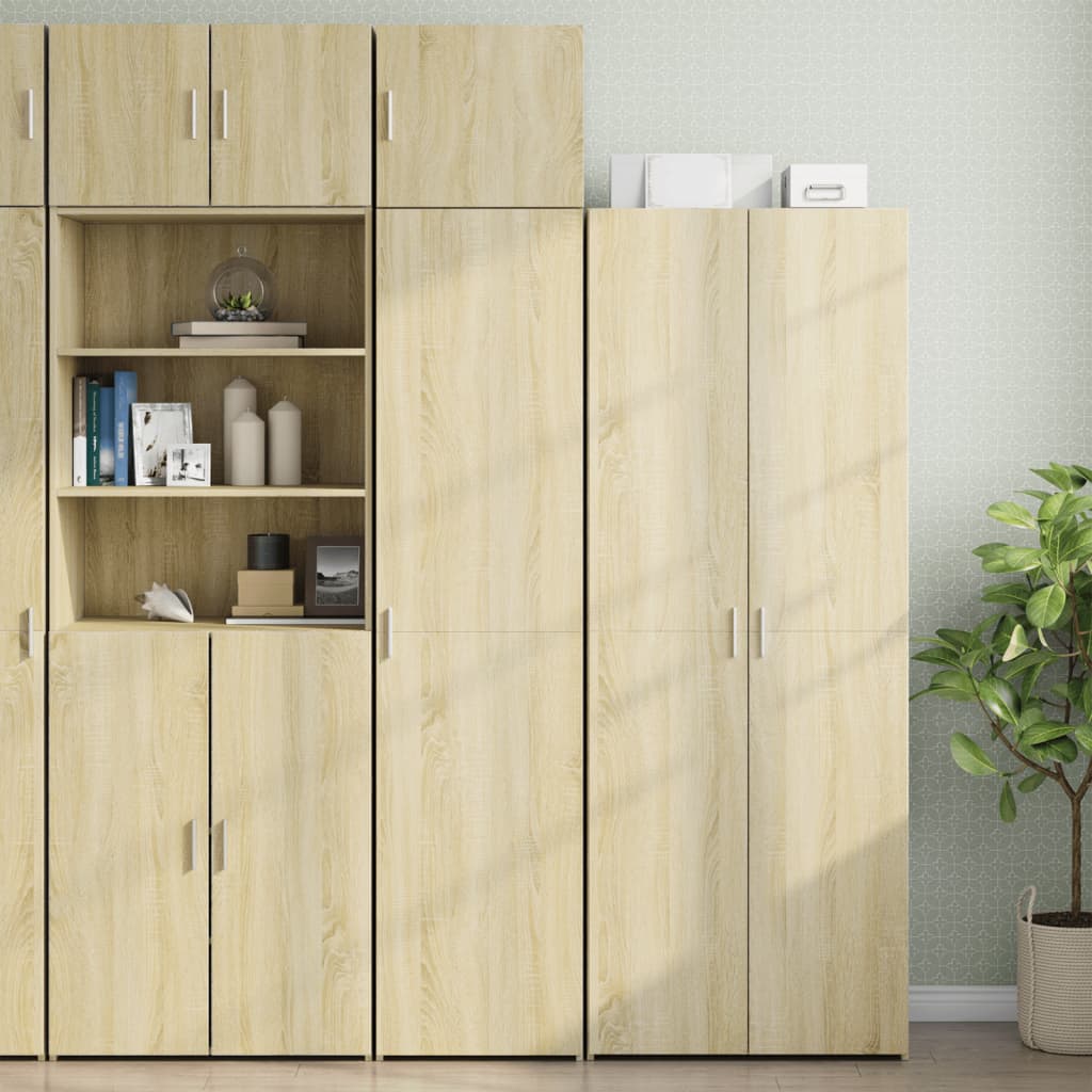 skab 45x42,5x225 cm smalt konstrueret træ sonoma-eg