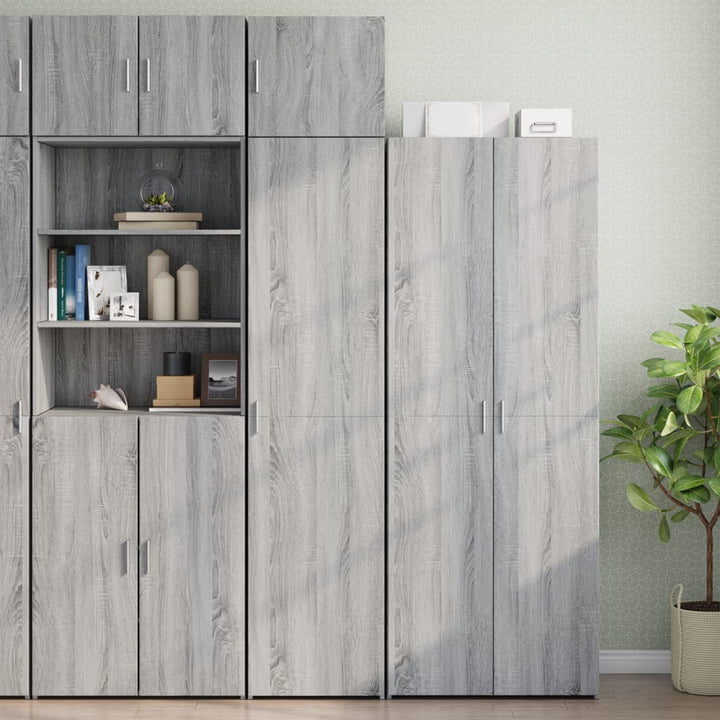 skab 45x42,5x225 cm smalt konstrueret træ grå sonoma-eg