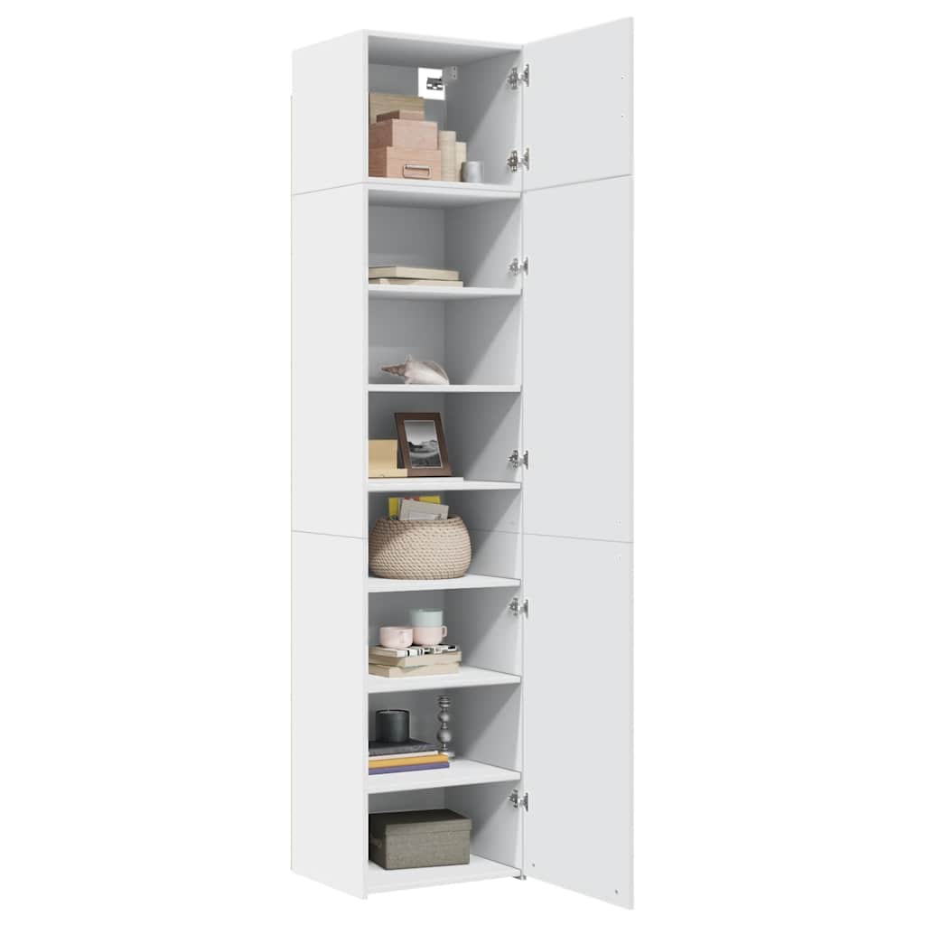 skab 50x42,5x225 cm smalt konstrueret træ hvid