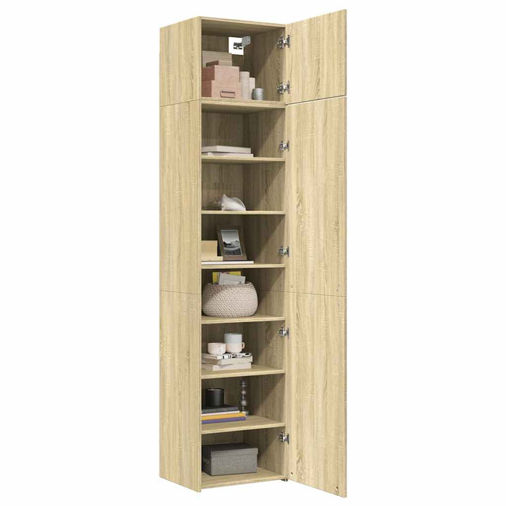 skab 50x42,5x225 cm smalt konstrueret træ sonoma-eg