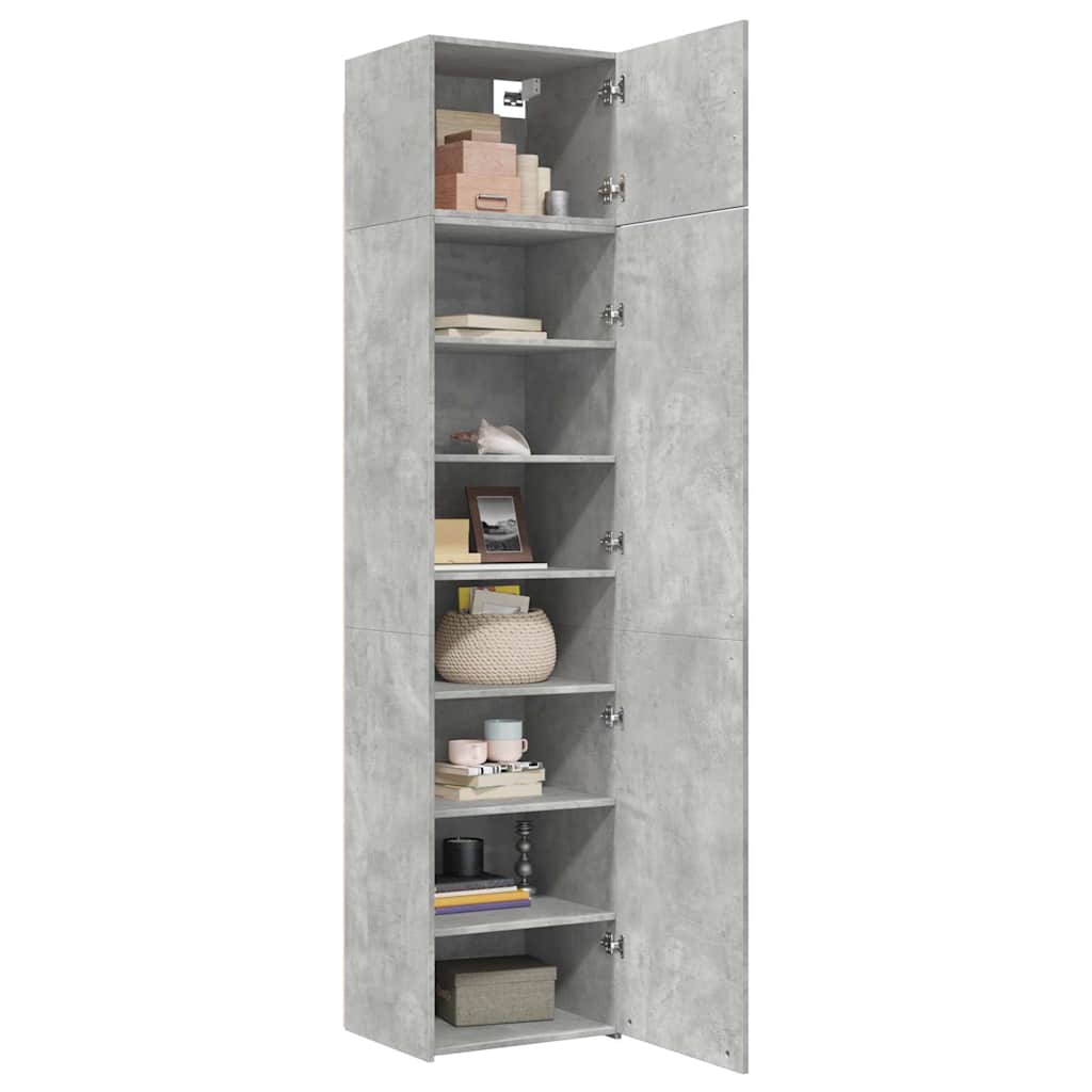 skab 50x42,5x225 cm smalt konstrueret træ betongrå