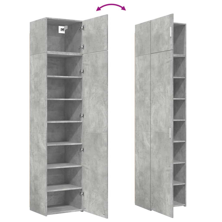 skab 50x42,5x225 cm smalt konstrueret træ betongrå