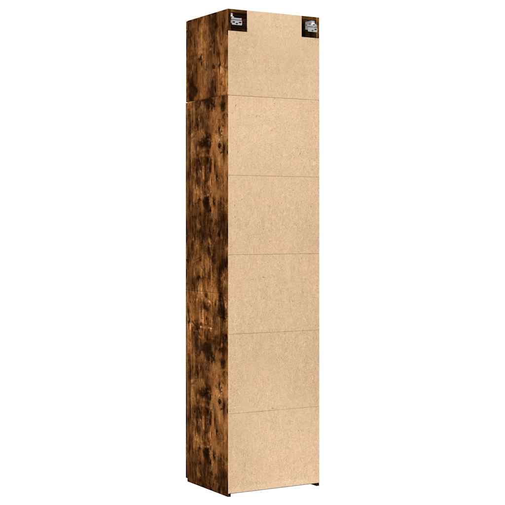 skab 50x42,5x225 cm smalt konstrueret træ røget egetræsfarve