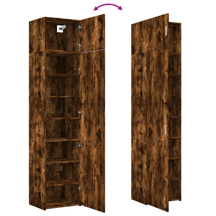 skab 50x42,5x225 cm smalt konstrueret træ røget egetræsfarve