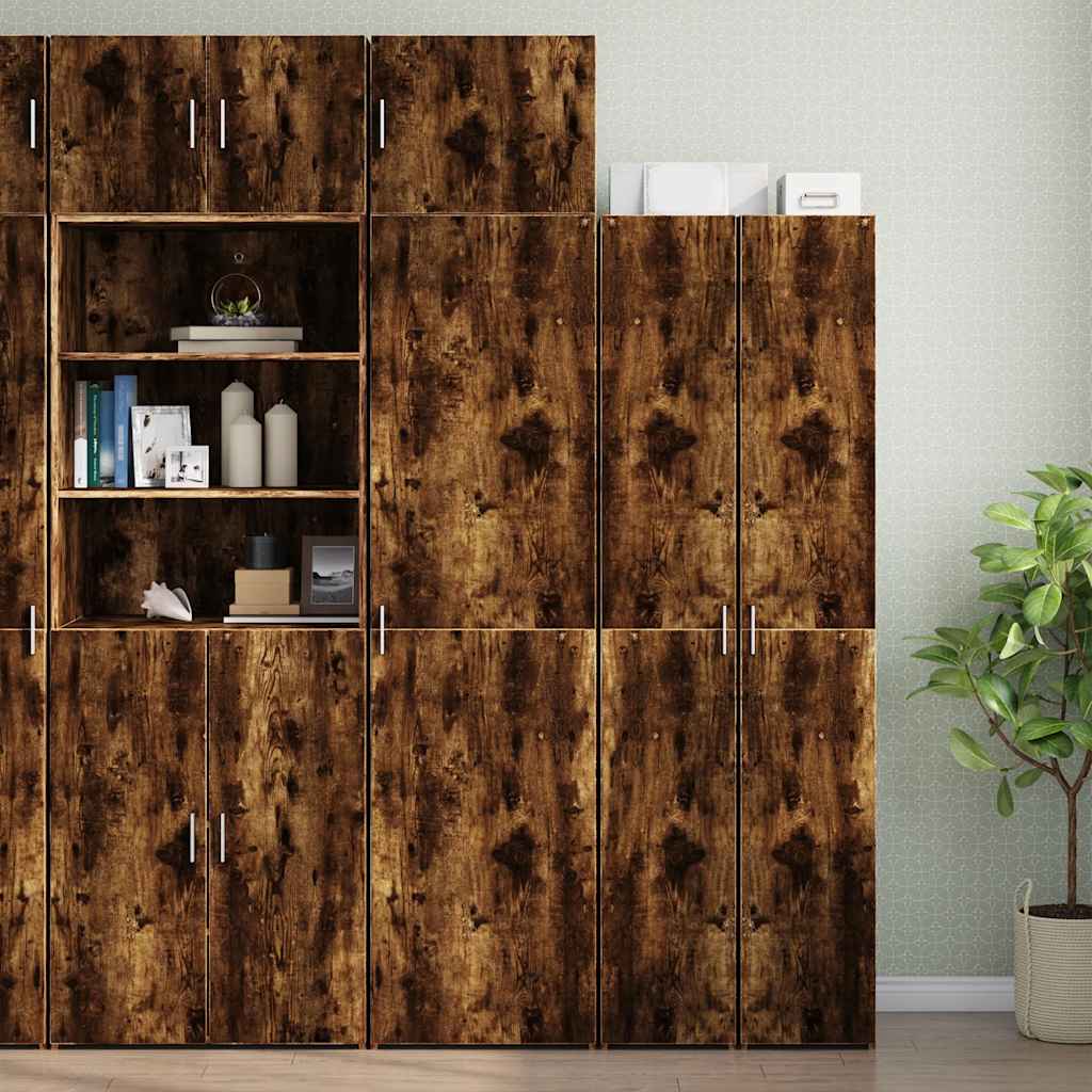 skab 50x42,5x225 cm smalt konstrueret træ røget egetræsfarve
