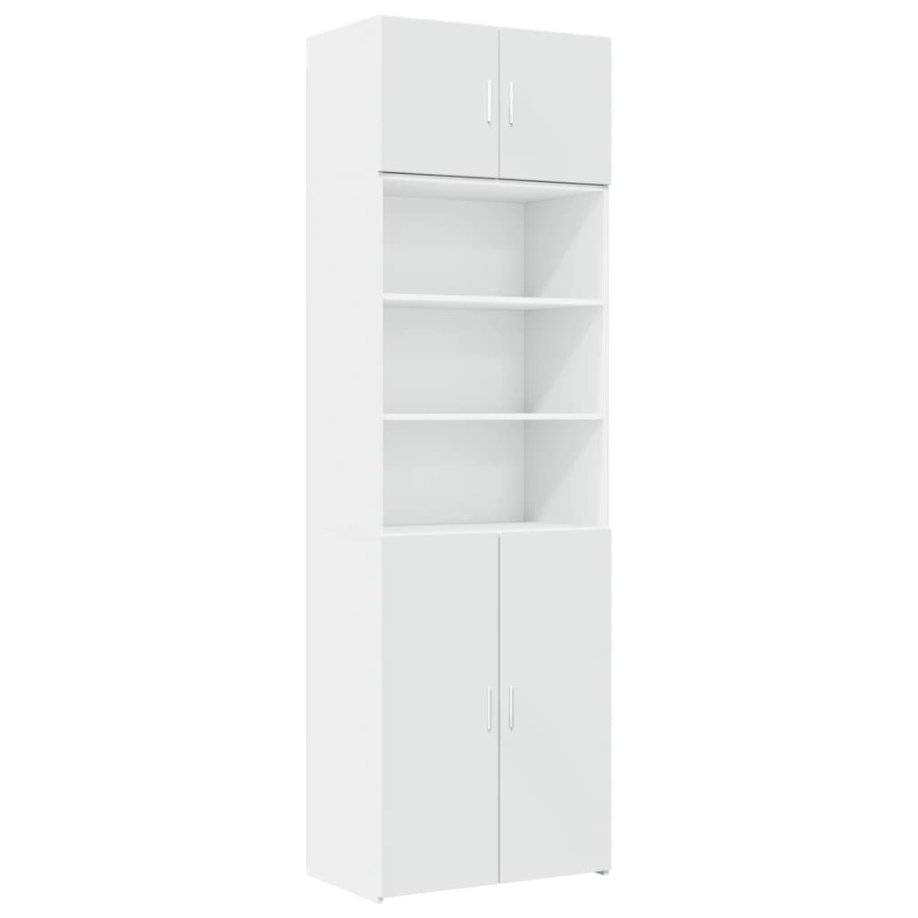 opbevaringsskab 70x42,5x225 cm konstrueret træ hvid
