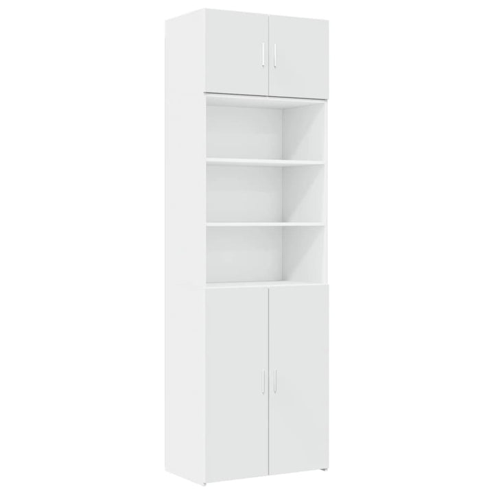opbevaringsskab 70x42,5x225 cm konstrueret træ hvid