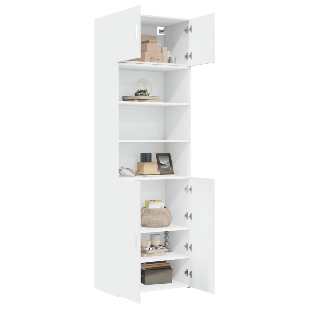 opbevaringsskab 70x42,5x225 cm konstrueret træ hvid