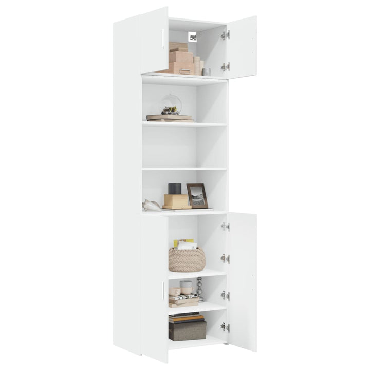 opbevaringsskab 70x42,5x225 cm konstrueret træ hvid