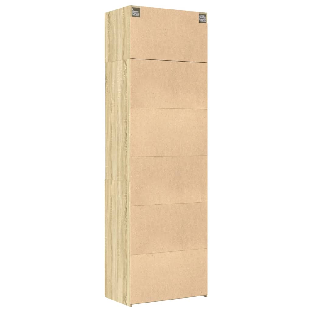 skab 70x42,5x225 cm smalt konstrueret træ sonoma-eg