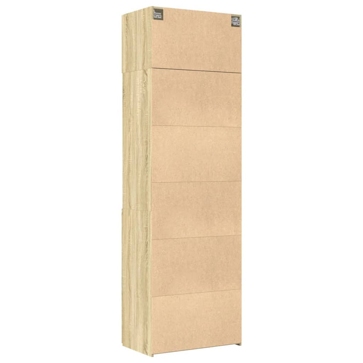 skab 70x42,5x225 cm smalt konstrueret træ sonoma-eg