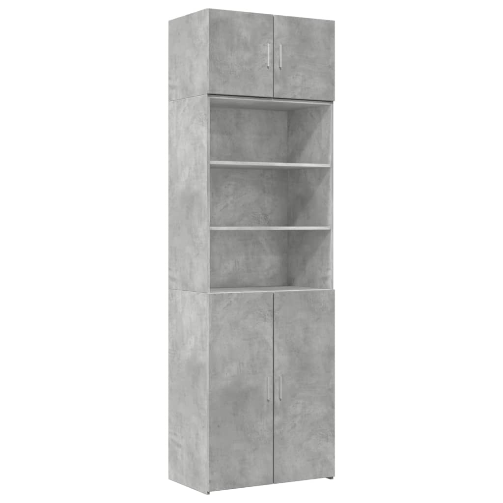 skab 70x42,5x225 cm smalt konstrueret træ betongrå