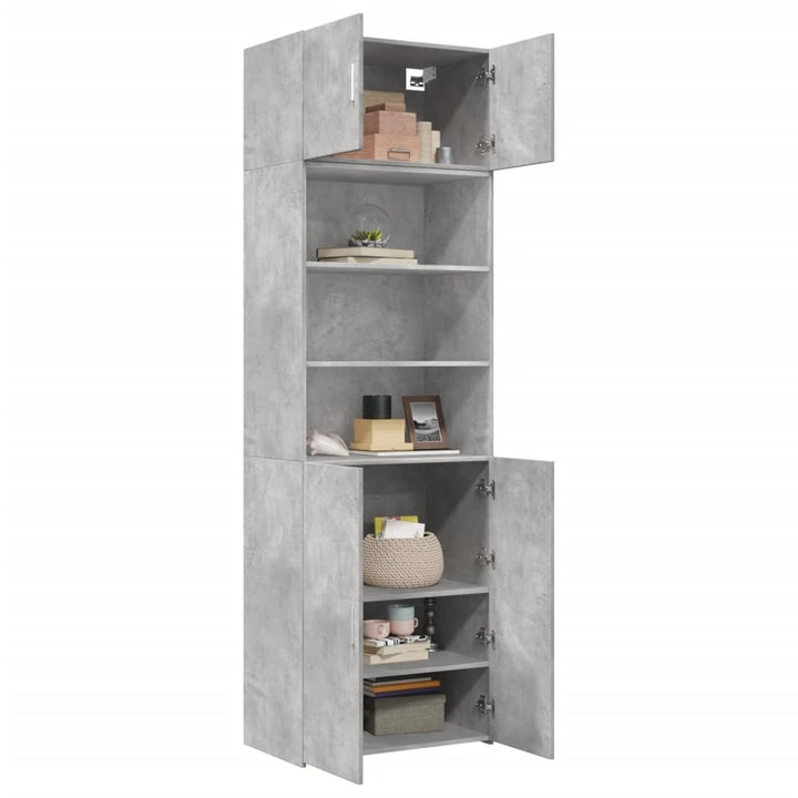 skab 70x42,5x225 cm smalt konstrueret træ betongrå